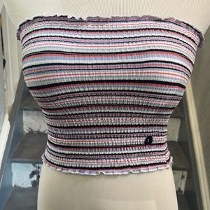 Multicolored tube top, and stretchy